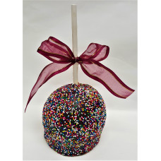 Caramel Apple dipped in Chocolate with Nonpareils 